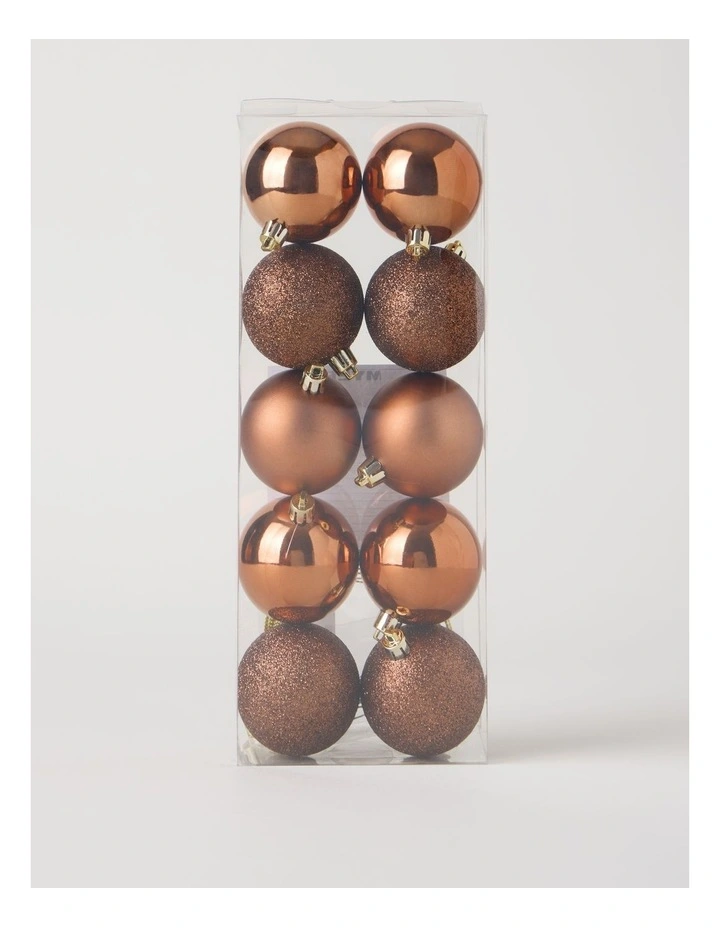 Harvest Shatterproof Baubles 10pk in Brown: 6cm image 1