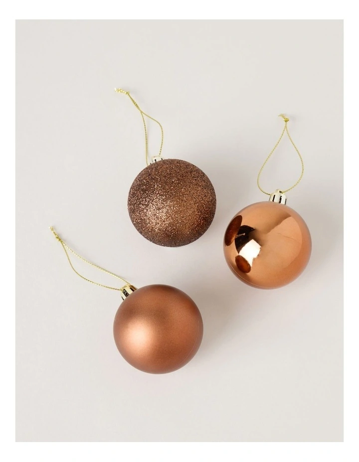 Harvest Shatterproof Baubles 10pk in Brown: 6cm image 3