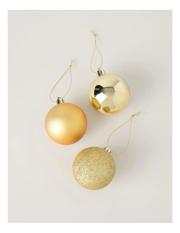 Heirloom Shatterproof Baubles 10pk in Gold: 6cm image 2