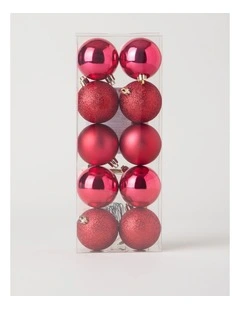 Heirloom Shatterproof Baubles 10pk in Red: 6cm