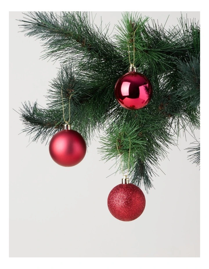Heirloom Shatterproof Baubles 10pk in Red: 6cm image 2