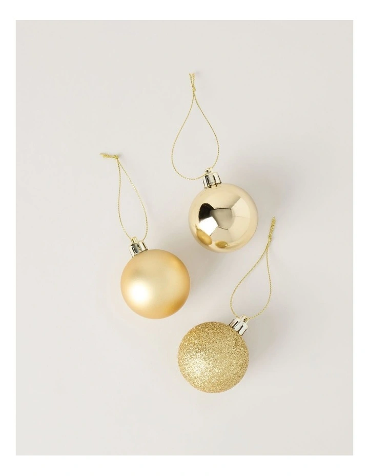 Heirloom Shatterproof Baubles 24pk in Gold: 5cm image 3