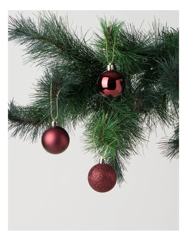 Heirloom Shatterproof Baubles 24pk in Red: 5cm image 2
