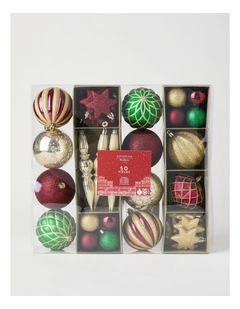 Heirloom Shatterproof Ornaments 50pk in Red, Gold, and Green: Assorted Sizes