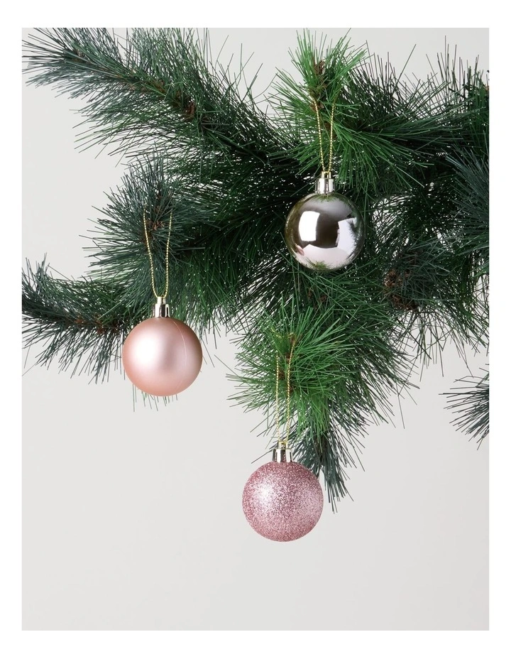 Luxe Shatterproof Baubles 24pk in Pink: 5cm image 2