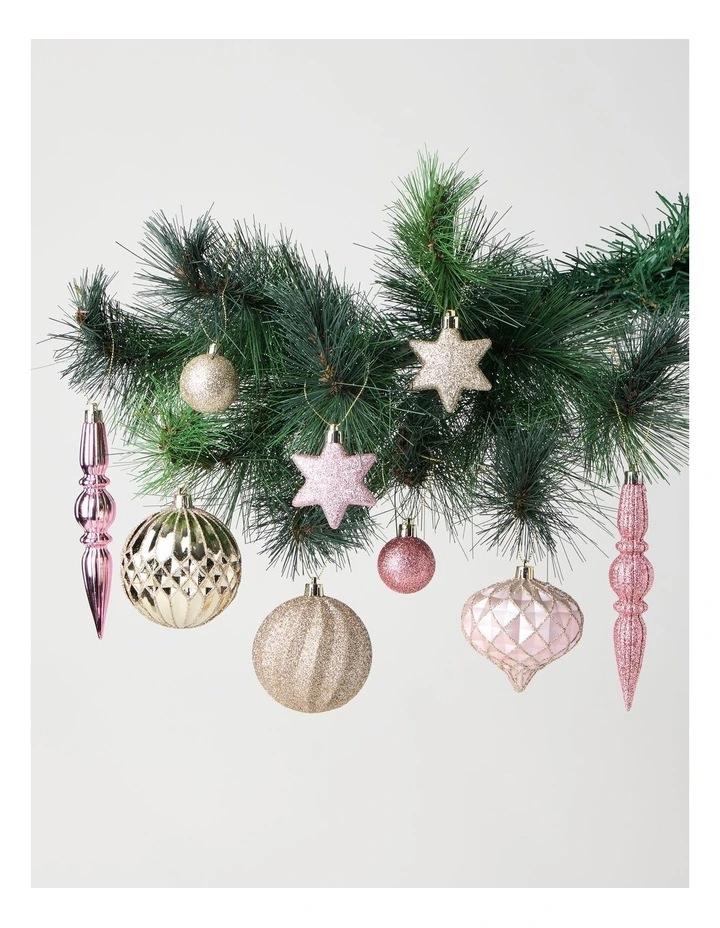 Luxe Shatterproof Ornaments 50pk in Pink and Champagne image 3