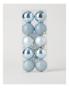 Luxe Shatterproof Baubles 10pk in Blue: 6cm