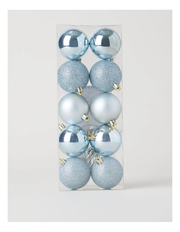 Luxe Shatterproof Baubles 10pk in Blue: 6cm image 1