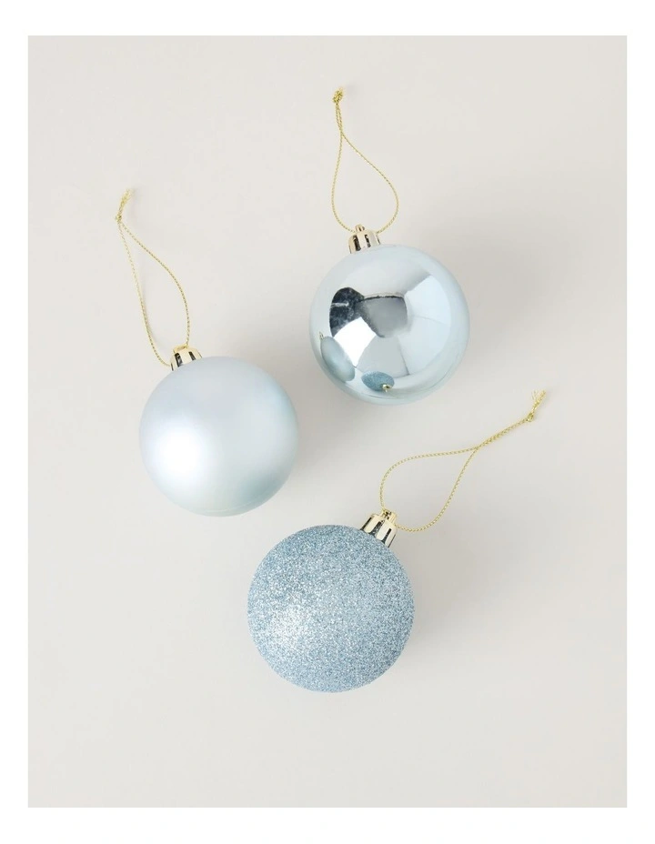Luxe Shatterproof Baubles 10pk in Blue: 6cm image 3