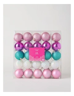 Nostalgia Shatterproof Ornaments 50pk in Multi: 6cm