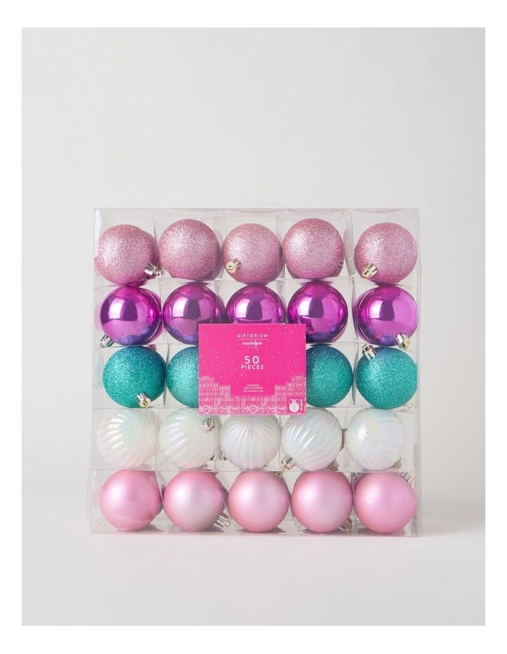 Nostalgia Shatterproof Ornaments 50pk in Multi: 6cm image 1