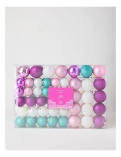 Nostalgia Shatterproof Baubles 100pk in Multi: 5/6/7cm