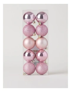Luxe Shatterproof Baubles 10pk in Pink: 6cm