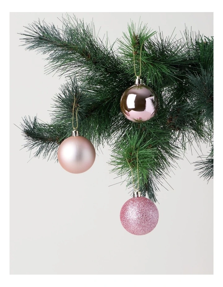 Luxe Shatterproof Baubles 10pk in Pink: 6cm image 2