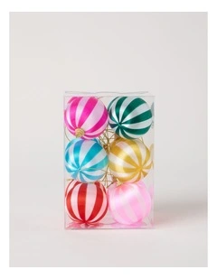 Satin Bauble 12pk in Multi: 6cm