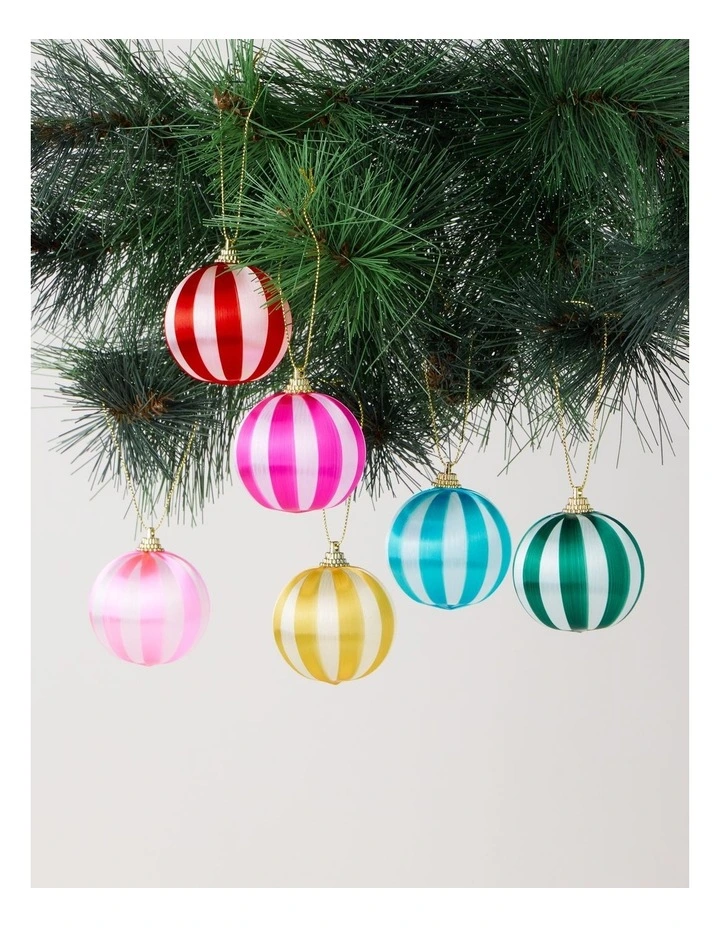 Satin Bauble 12pk in Multi: 6cm image 2