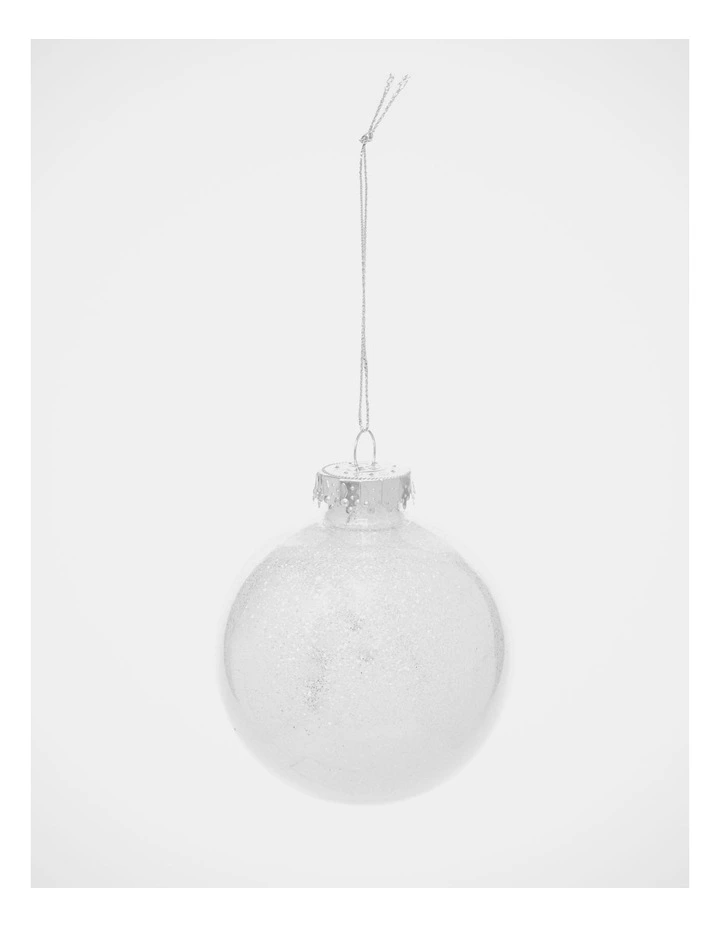 Eucalyptus Christmas 6pk Plastic Clear Bauble withGlitter 8cm in White image 2