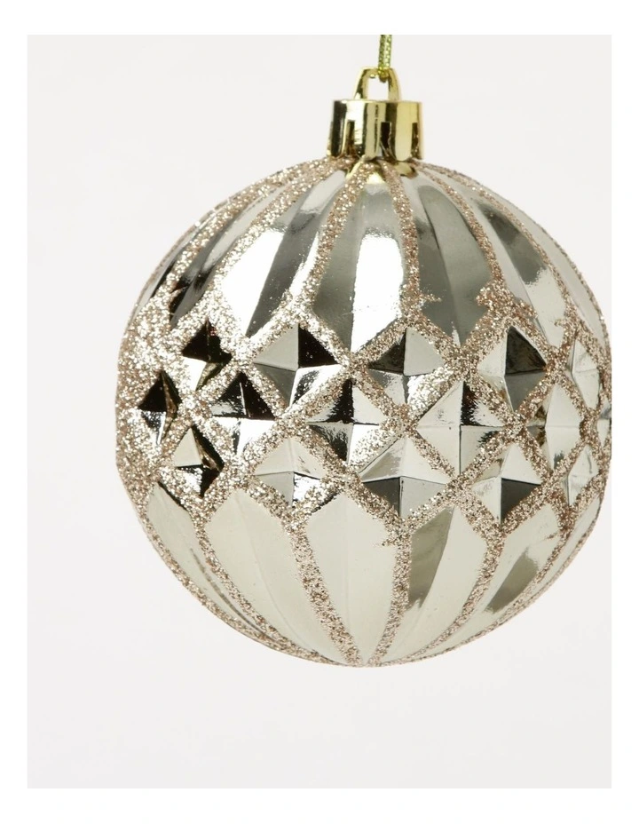 Luxe Christmas Assorted Champagne & Pink Shatter-Resistant Ornaments 50pk image 4