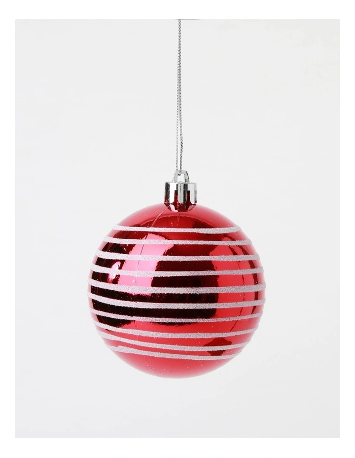 Candyland Christmas 50pk Shatterproof Ornaments in Red/White image 2