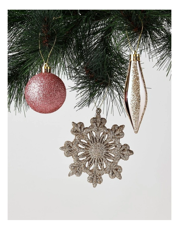 Luxe Christmas Assorted DeLuxe Christmas Champagne & Pink Shatter-Resistant Ornaments 50pk image 2
