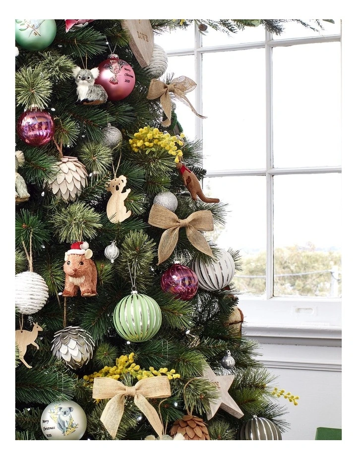 Eucalyptus Christmas 4 Pack Hessian Bow Clip-On Ornaments image 3