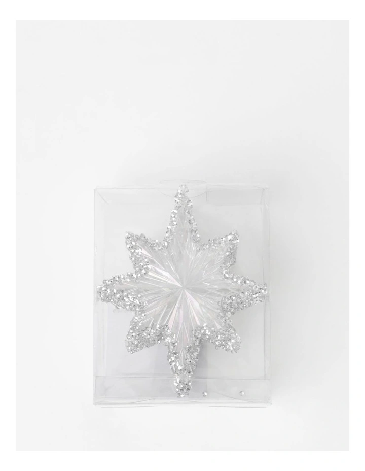 Luxe Christmas 4pk Acrylic & Glitter Stars OrnamentClear: 12cm image 4