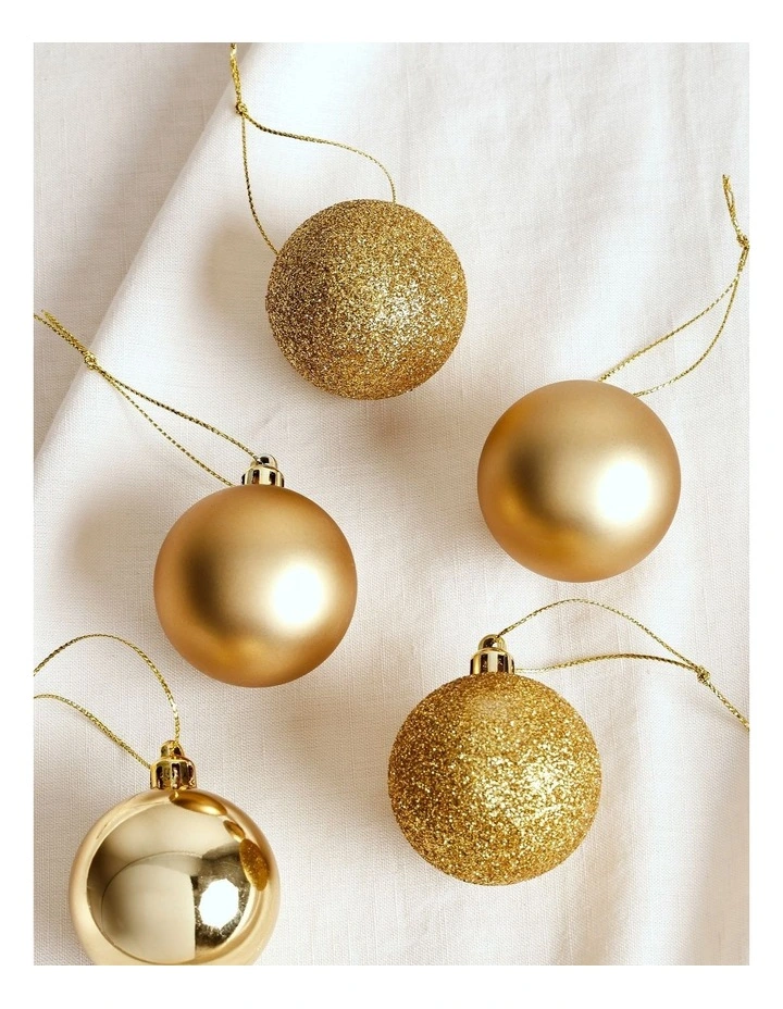 Heirloom Christmas 24pk Shatterproof Baubles 5cm in Gold image 3