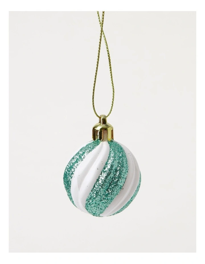 Luxe Christmas 30pk Shatterproof Baubles in Mint/Silver/White image 2