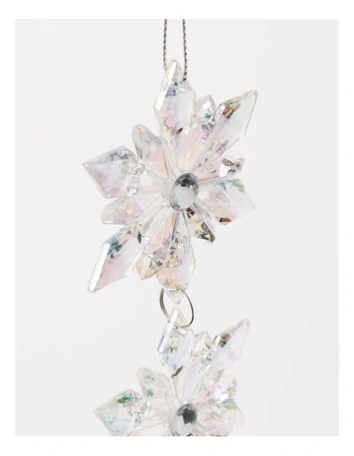 Myer Giftorium Luxe Acrylic Snowflake Dangle Ornament 17cm in Clear MYER