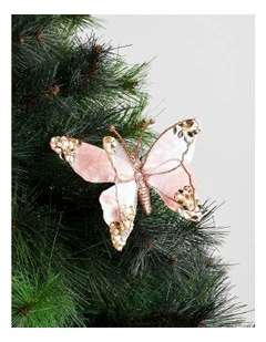 Luxe Velvet Embellished Butterfly Clip 16cm in Pink