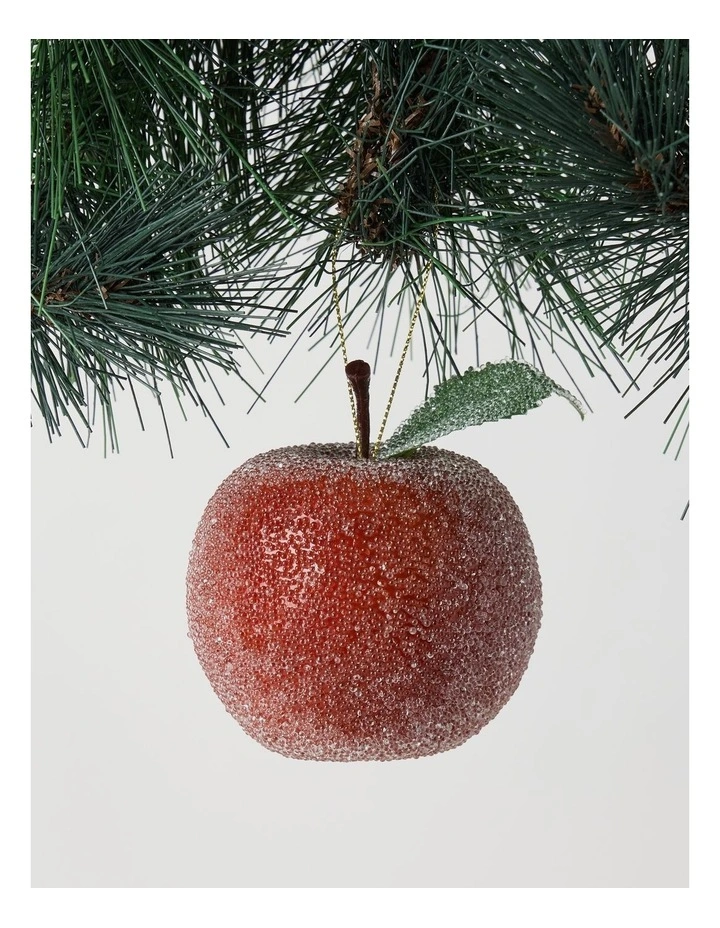 Heirloom Christmas Frosted Apple Ornament 8cm in Red image 1