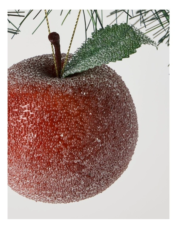 Heirloom Christmas Frosted Apple Ornament 8cm in Red image 2