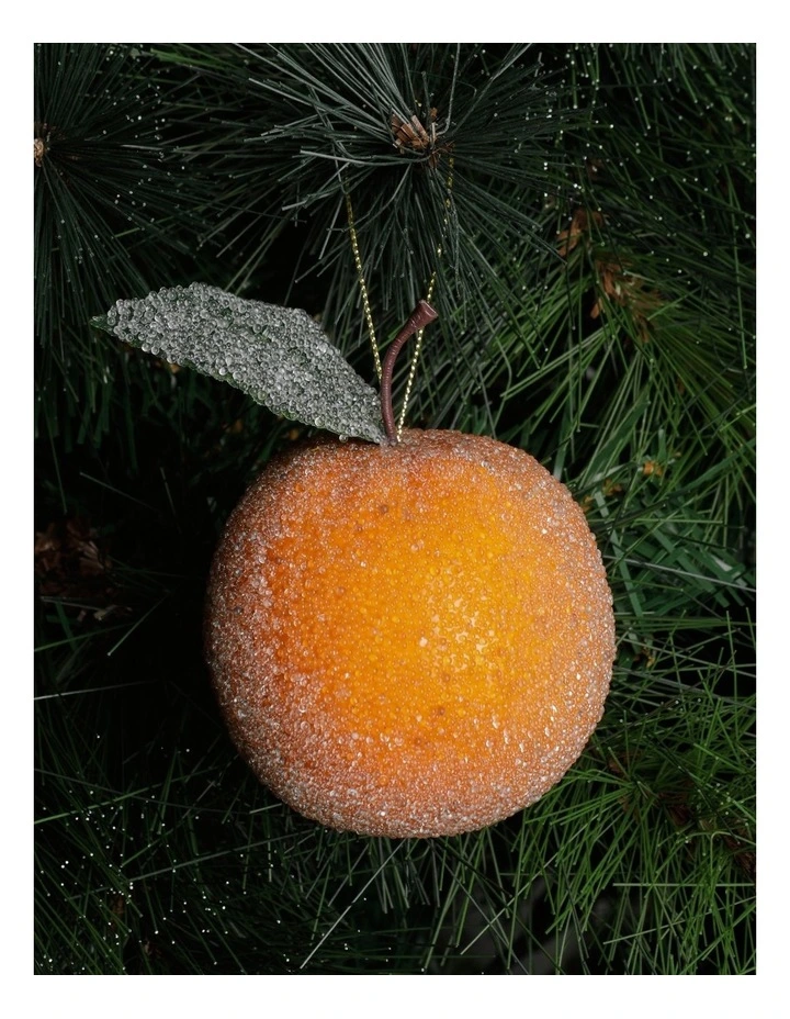 Myer Giftorium Harvest Frosted Orange Ornament 8cm in Orange MYER