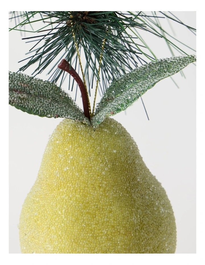 Heirloom Christmas Frosted Pear Ornament 8cm in Green image 2