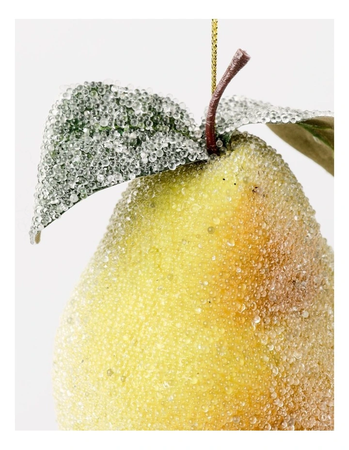 Heirloom Christmas Frosted Pear Ornament 8cm in Green image 4