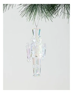 Nostalgia Christmas Plastic Iridescent Nutcracker Ornament 12cm in Clear