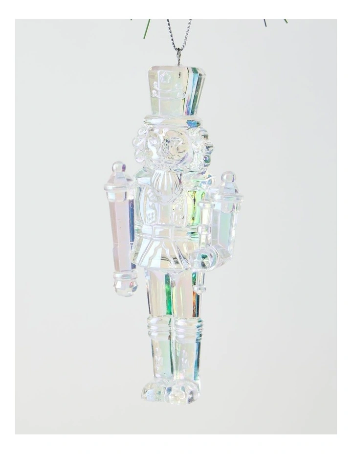 Nostalgia Christmas Plastic Iridescent Nutcracker Ornament 12cm in Clear image 2
