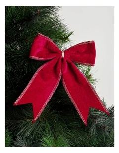 Heirloom Christmas Oversized Velvet Bow Clip 20cm in Red
