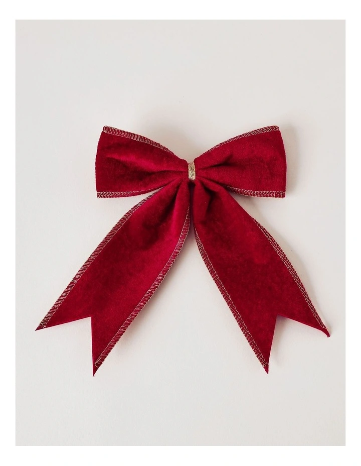 Heirloom Christmas Oversized Velvet Bow Clip 20cm in Red image 2