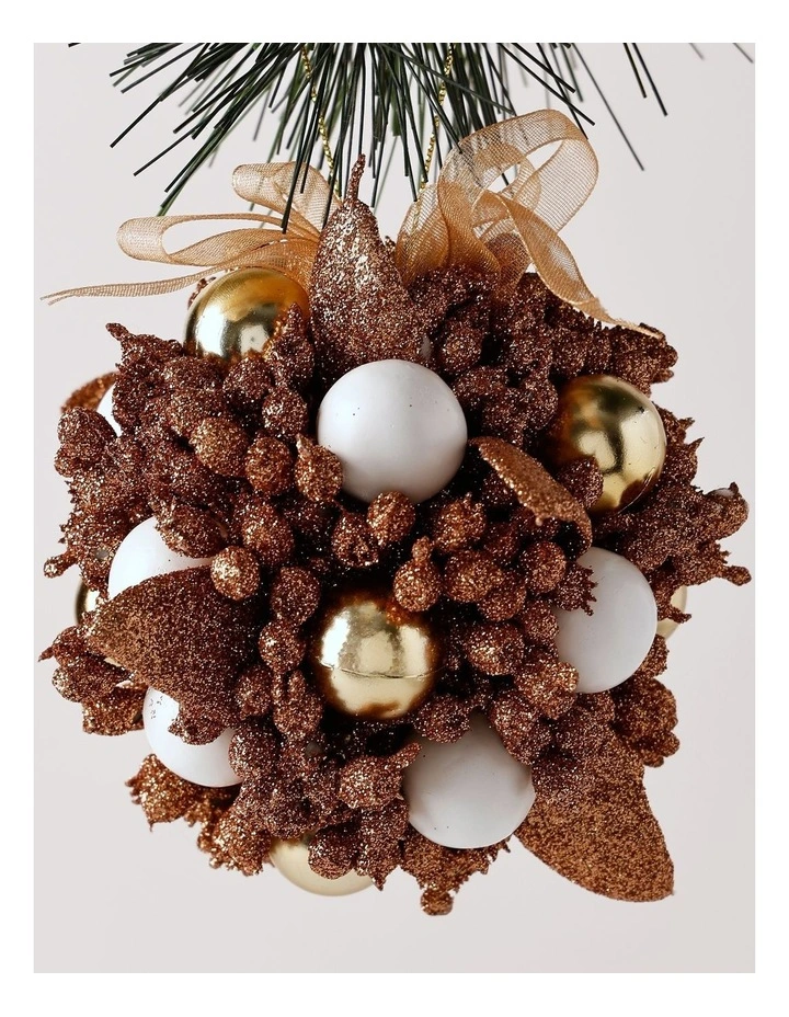 Harvest Christmas Plastic Berry Kissing Ball in Brown image 2