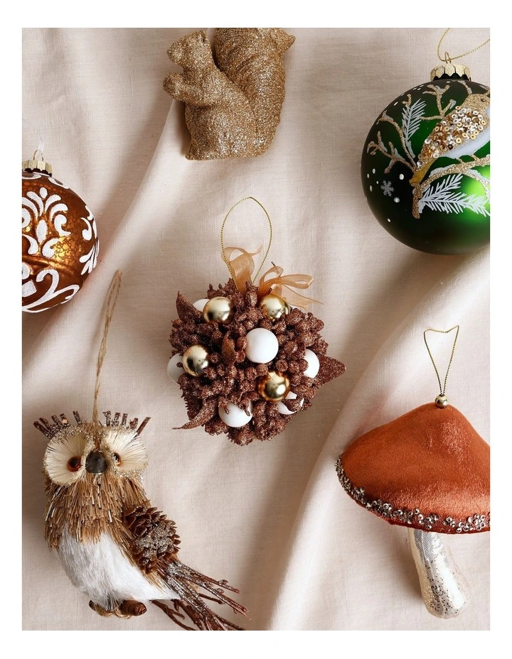 Harvest Christmas Plastic Berry Kissing Ball in Brown image 4