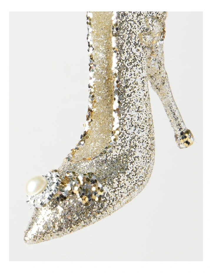 Luxe Christmas Bejewelled Plastic High Heel 7cm in Champagne image 2