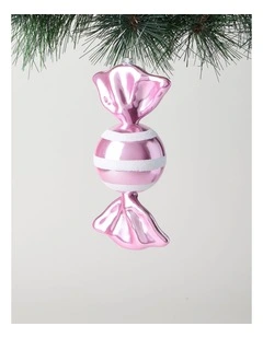 Nostalgia Christmas Plastic Candy Ornament 20cm in Pink