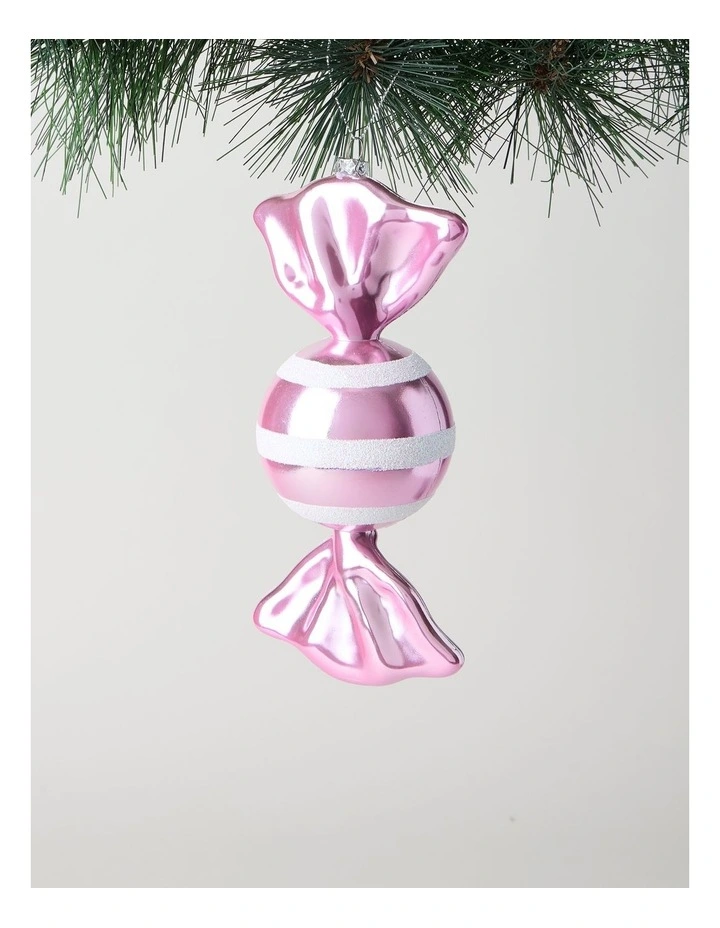 Nostalgia Christmas Plastic Candy Ornament 20cm in Pink image 1