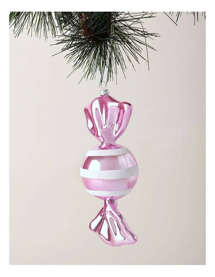 Candyland Christmas Plastic Candy Ornament 20cm in Pink image 1