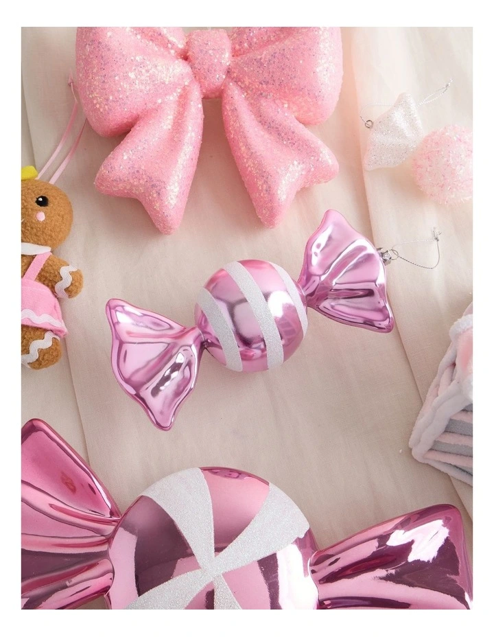 Nostalgia Christmas Plastic Candy Ornament 20cm in Pink image 3