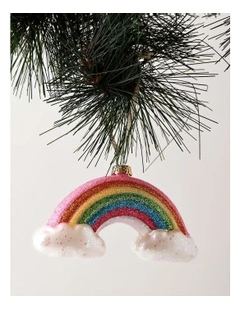 Candyland Christmas Plastic Rainbow Ornament 6cm in Multicolour