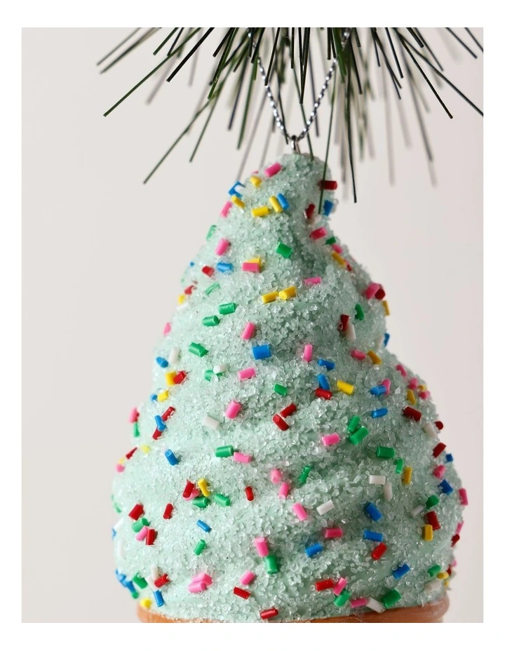 Candyland Christmas Icecream Cone Ornament 15cm in Mint image 2