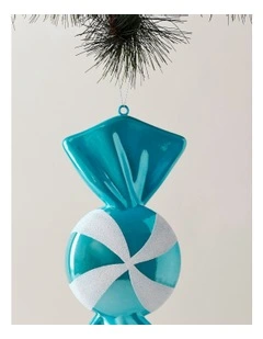 Candyland Christmas Oversized Plastic Candy Ornament 30cm in Blue