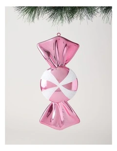 Nostalgia Christmas Oversized Plastic Candy Ornament 30cm in Pink